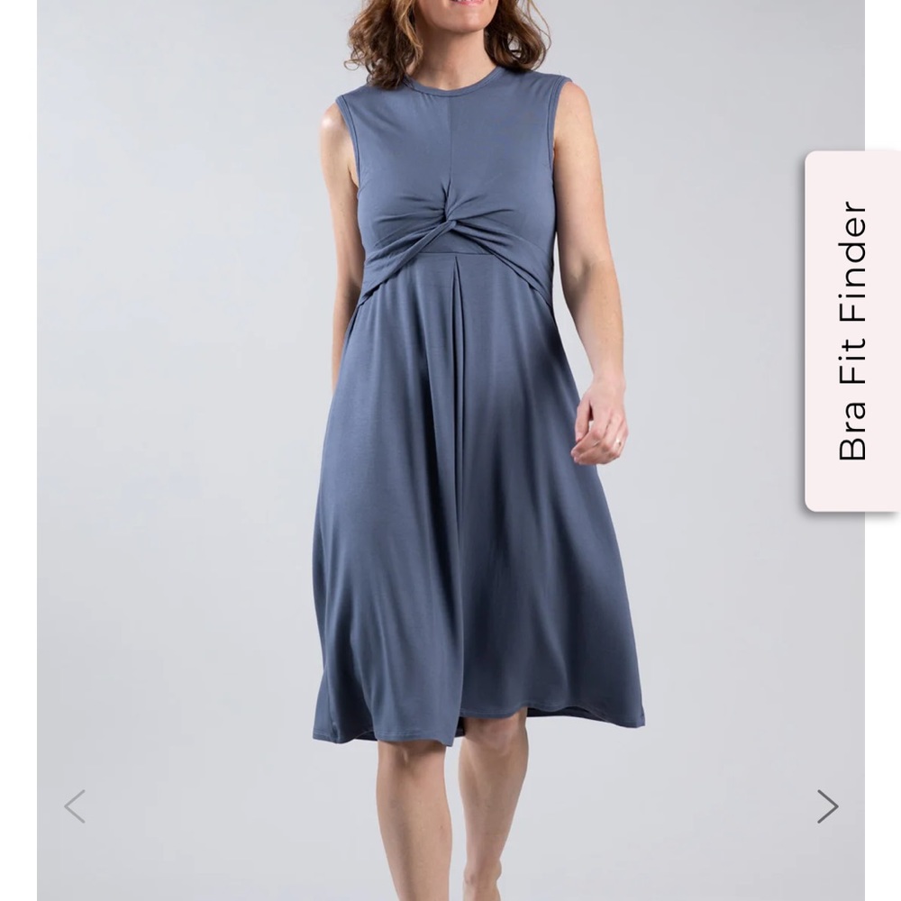 Slate blue grey nursing dress